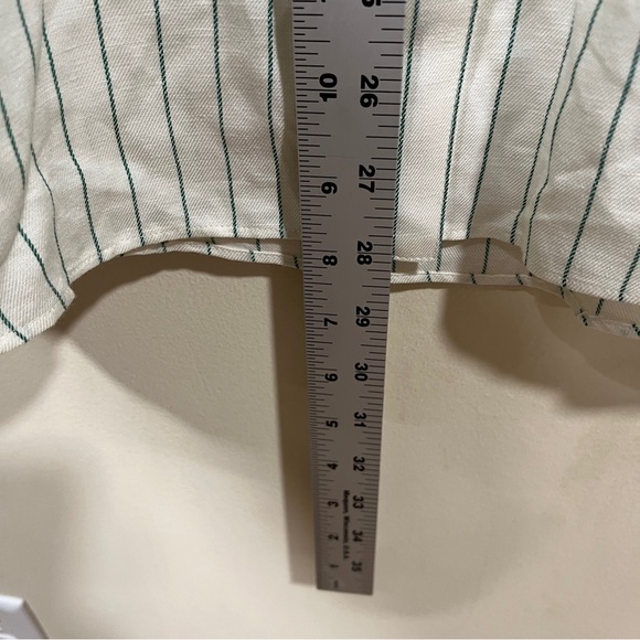 NWT Favorite Daughter size small THE EX-BOYFRIEND SHIRT green ivory button down - Picture 10 of 14